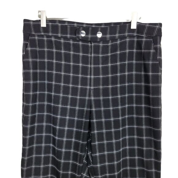 INC International Concepts Sz 14 Black Plaid Bootleg Pants Business Casual NWT - Picture 2 of 8